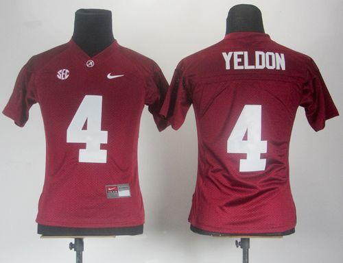Crimson Tide #4 T.J Yeldon Red Women's Stitched NCAA Jersey